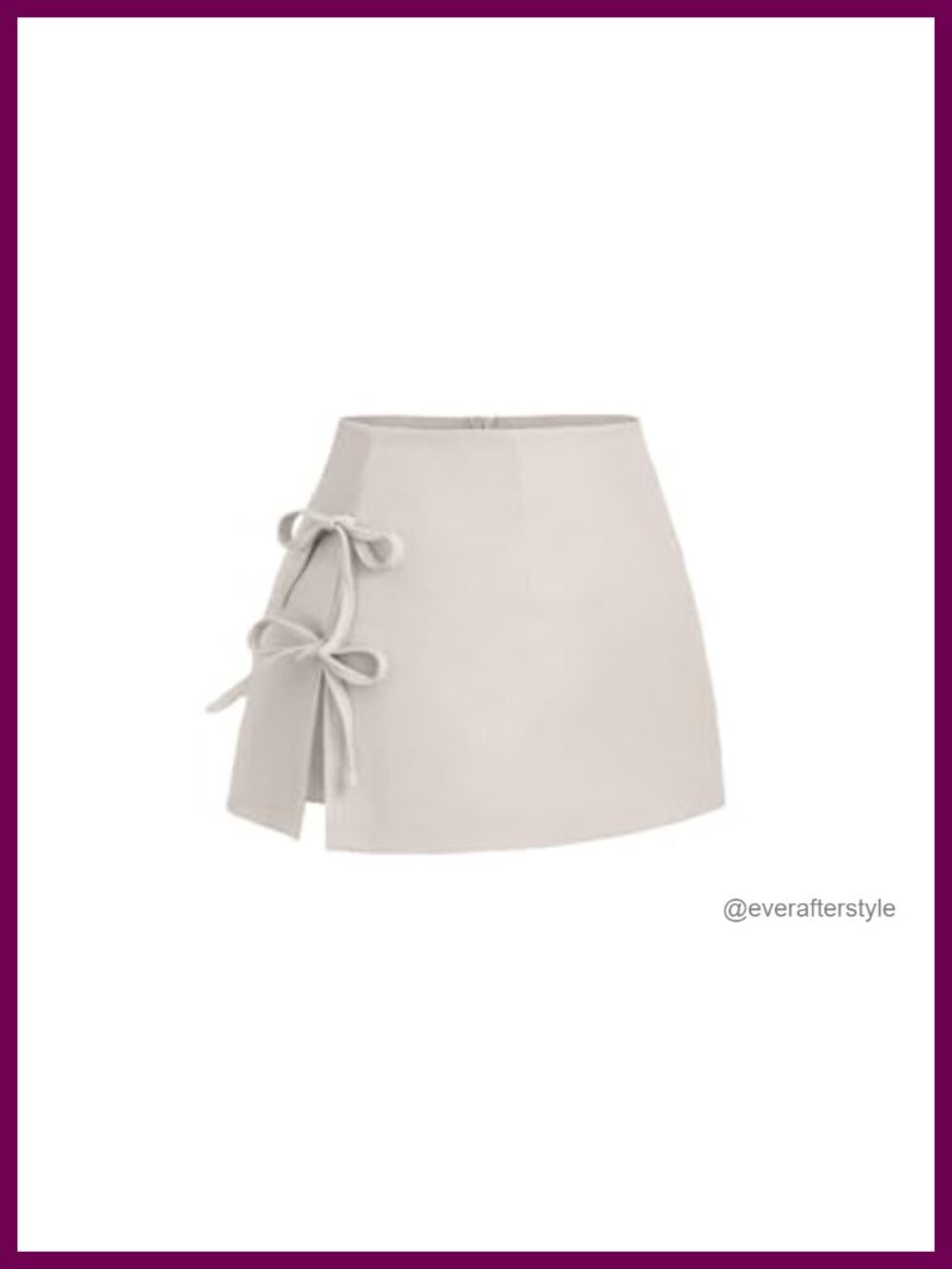 Women's Bow Knot Split Hem A-Line Mini Skirt Zip Up Polyester Blend